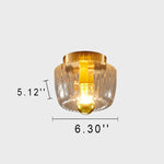Solara | Elegant Dual Purpose Copper and Glass Flush Mount Light 5