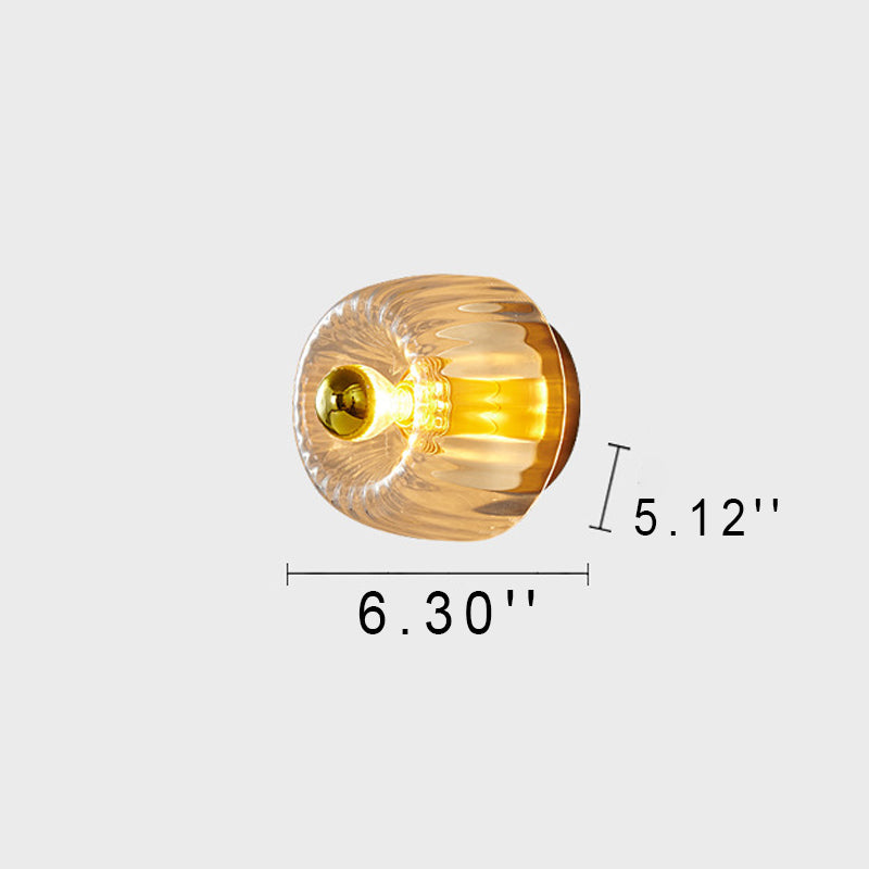 Solara | Elegant Dual Purpose Copper and Glass Flush Mount Light 7