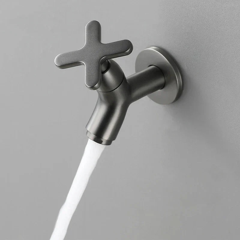 Solid Brass Wall-Mounted Faucet with Ergonomic Handle | Durable Design for Modern Kitchen and Bathroom Spaces 5