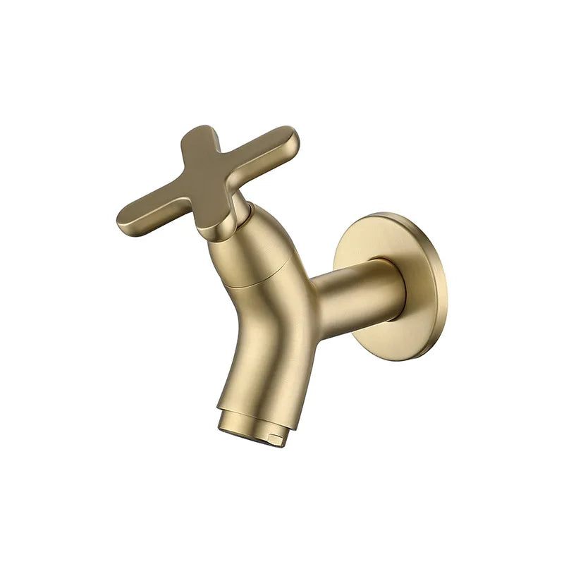 Solid Brass Wall-Mounted Faucet with Ergonomic Handle | Durable Design for Modern Kitchen and Bathroom Spaces 8