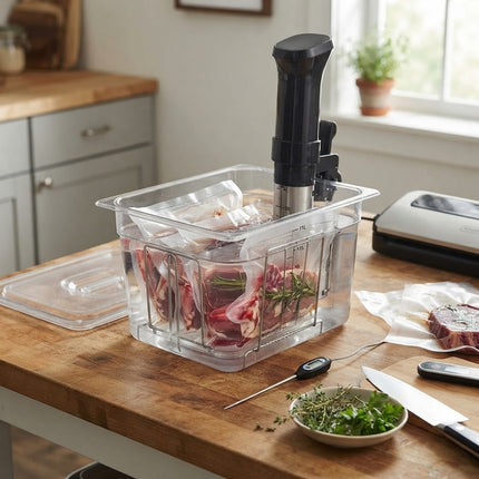 Sous Vide Water Bath Container, Clear Polycarbonate Sous Vide Container with Lid, 6L and 11L Tub with Water Scale Marks