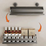 Spice Organizer | Wall-Mounted Suction Cup Rack with Adjustable Design | Space-Saving Solution for Easy Access 4