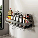 Spice Organizer | Wall-Mounted Suction Cup Rack with Adjustable Design | Space-Saving Solution for Easy Access 6