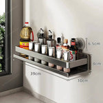 Spice Organizer | Wall-Mounted Suction Cup Rack with Adjustable Design | Space-Saving Solution for Easy Access 7