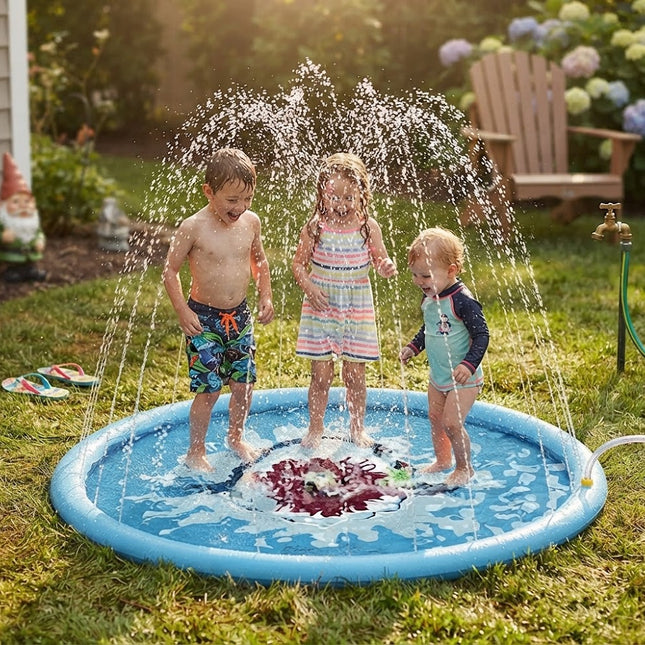 Splash Pad for Dogs and Kids, Shark Sprinkler Pad with Adjustable Spray, Pet Splash Pad for Backyard Summer Water Play