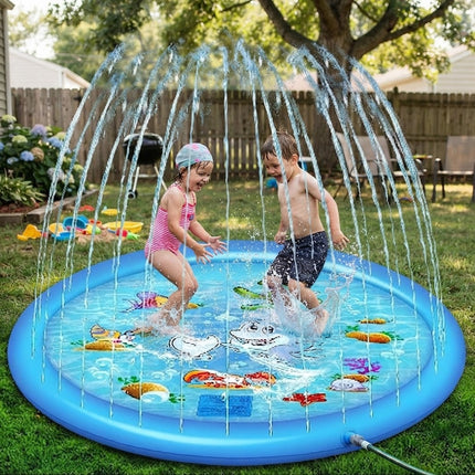 Splash Pad 68 Inch Inflatable Water Play Mat, Sprinkler Splash Pad for Kids and Toddlers, Outdoor Water Toy for Yards