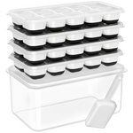 Stackable Silicone Ice Cube Tray Set with Storage Bin for Effortless Ice Making 1
