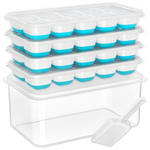 Stackable Silicone Ice Cube Tray Set with Storage Bin for Effortless Ice Making 2