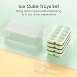 Stackable Silicone Ice Cube Tray Set with Storage Bin for Effortless Ice Making 5