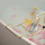 Stainless Steel Bathtub Caddy Tray with Adjustable Size | Elegant Organizer for Bath Essentials 3