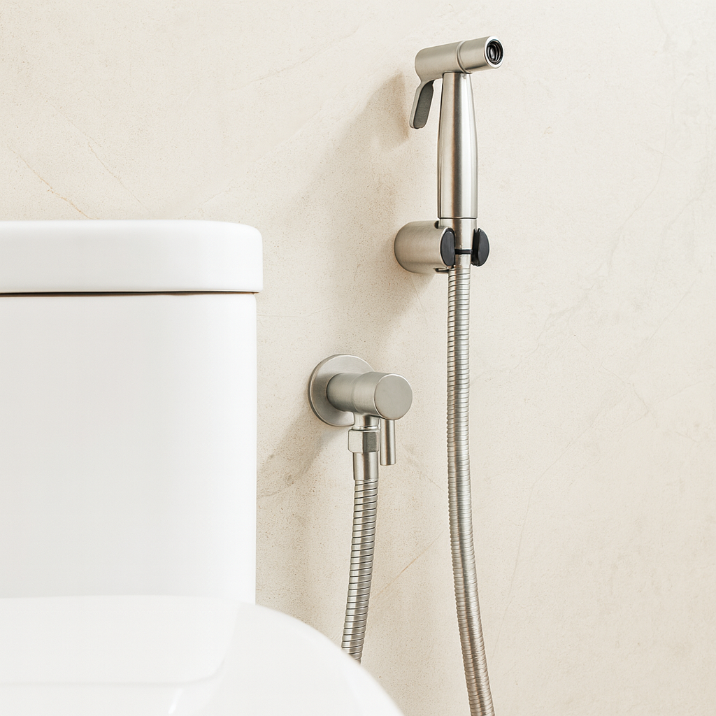 Stainless Steel Bidet Sprayer with Adjustable Spray | Ergonomic Handheld Design for Ultimate Hygiene 0