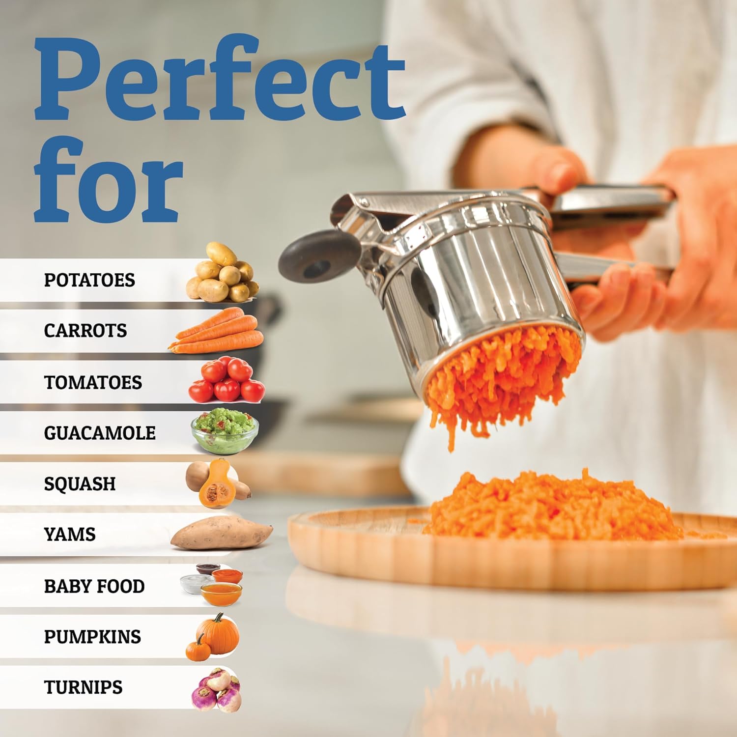 Stainless Steel Potato Ricer with Large Capacity | Effortless Mashed Potatoes for Family Meals 5