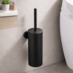 Stainless Steel Toilet Brush Set with Wall-Mounted Design | Modern Black Finish for Stylish Bathrooms 0