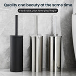 Stainless Steel Toilet Brush Set with Wall-Mounted Design | Modern Black Finish for Stylish Bathrooms 4