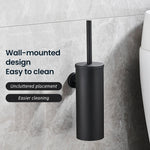 Stainless Steel Toilet Brush Set with Wall-Mounted Design | Modern Black Finish for Stylish Bathrooms 5