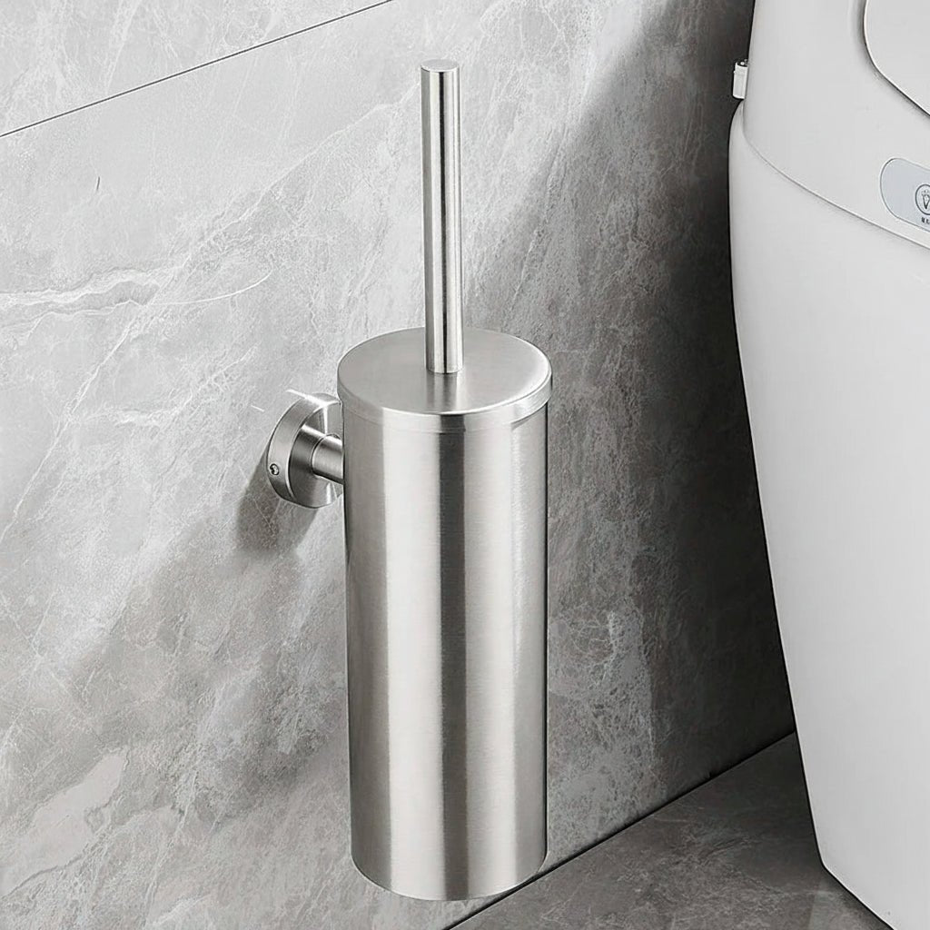 Stainless Steel Toilet Brush Set with Wall-Mounted Design | Modern Black Finish for Stylish Bathrooms 7