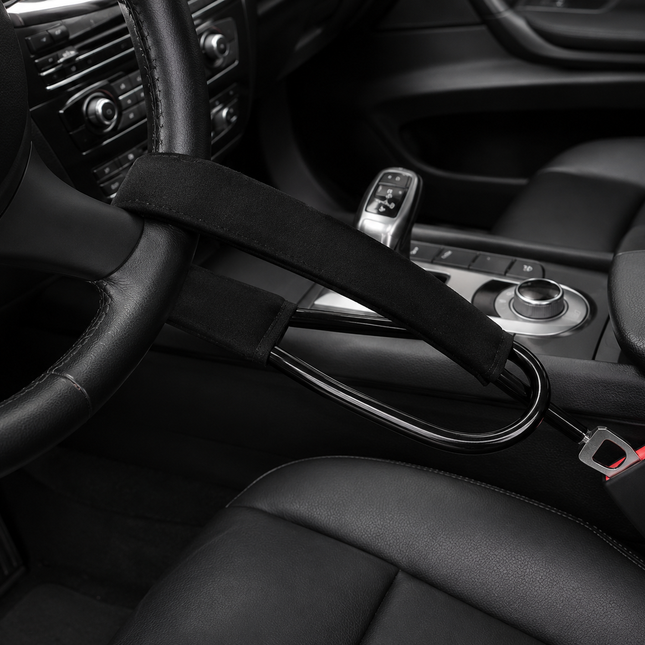 Steering Wheel Locks for Cars and SUVs, Anti Theft Steering Wheel Lock with Seat Belt Lock