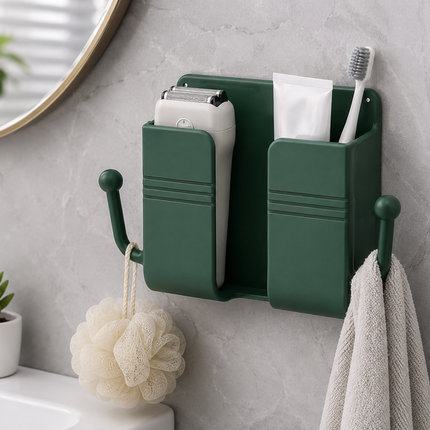 Wall Mounted Storage Holder with Multiple Compartments, Entryway Key and Mail Organizer Rack for Kitchen, Hallway and Office