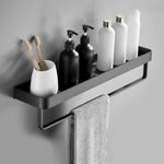 Stylish Black Stainless Steel Bathroom Rack with Multiple Shelf Options for Organized Storage 13