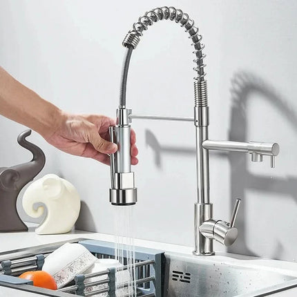Kitchen Sink Faucet with Dual Swivel Spout – image 20