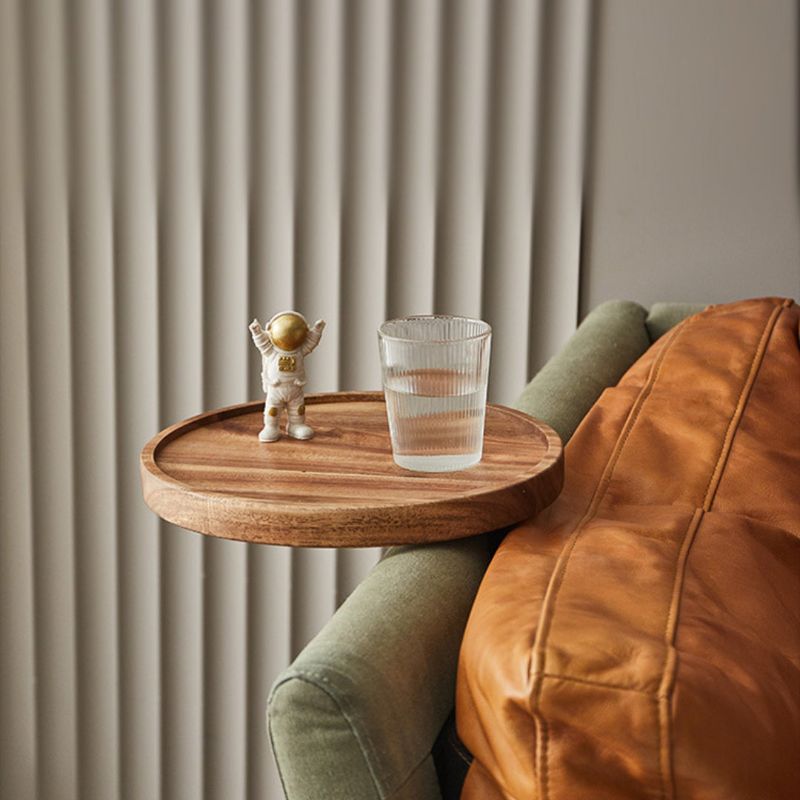Stylish Clip-On Tray for Sofa Arm with Solid Wood Design | Convenient Table for Drinks and Snacks 0