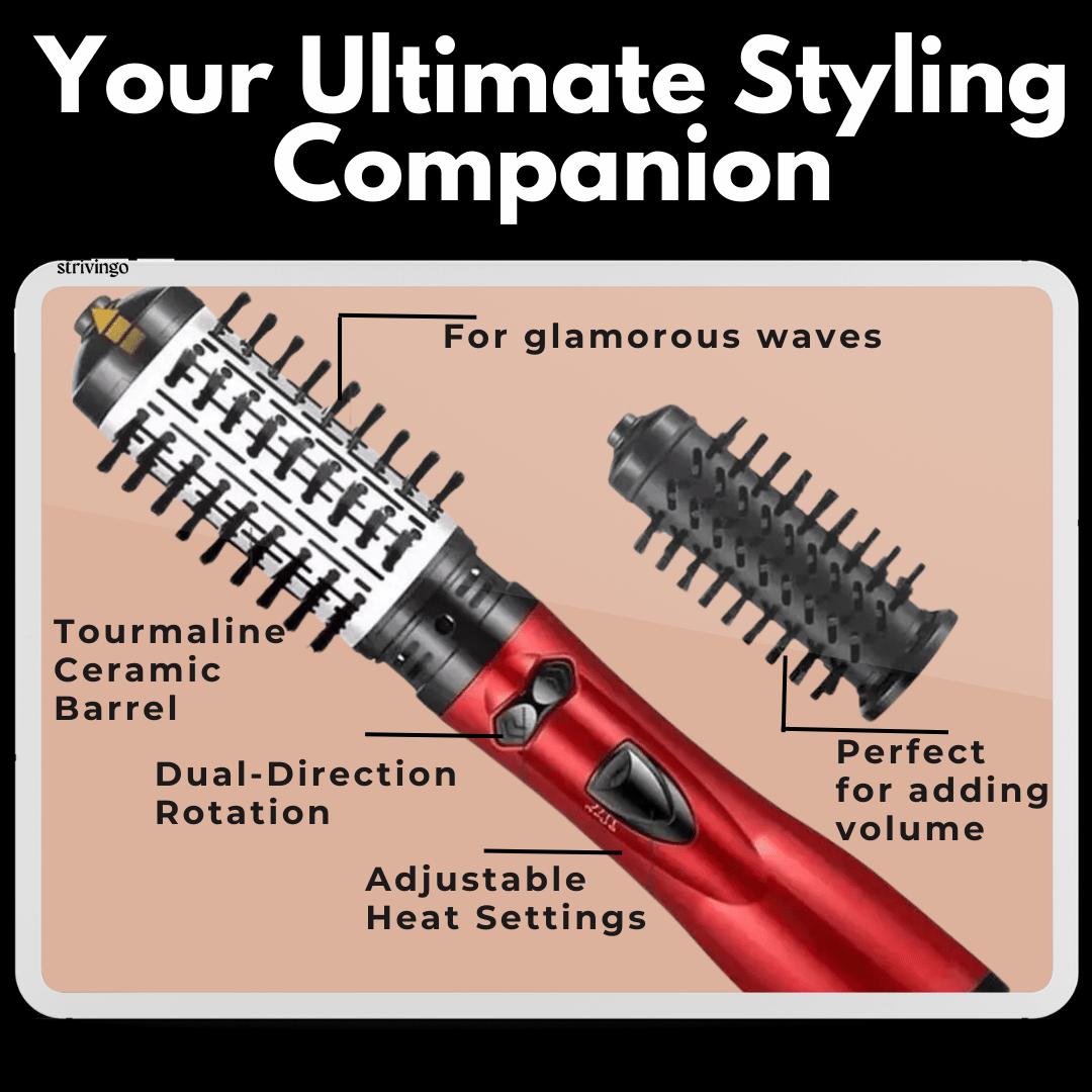 Stylish Hair | 3-in-1 Rotating Hair Dryer and Styler with Adjustable Temperature for Effortless Curls 4