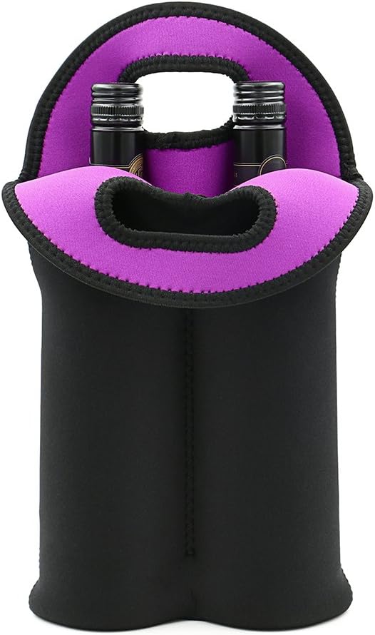 Stylish Insulated Wine Carrier | Dual-Bottle Neoprene Tote for Safe Travel 0