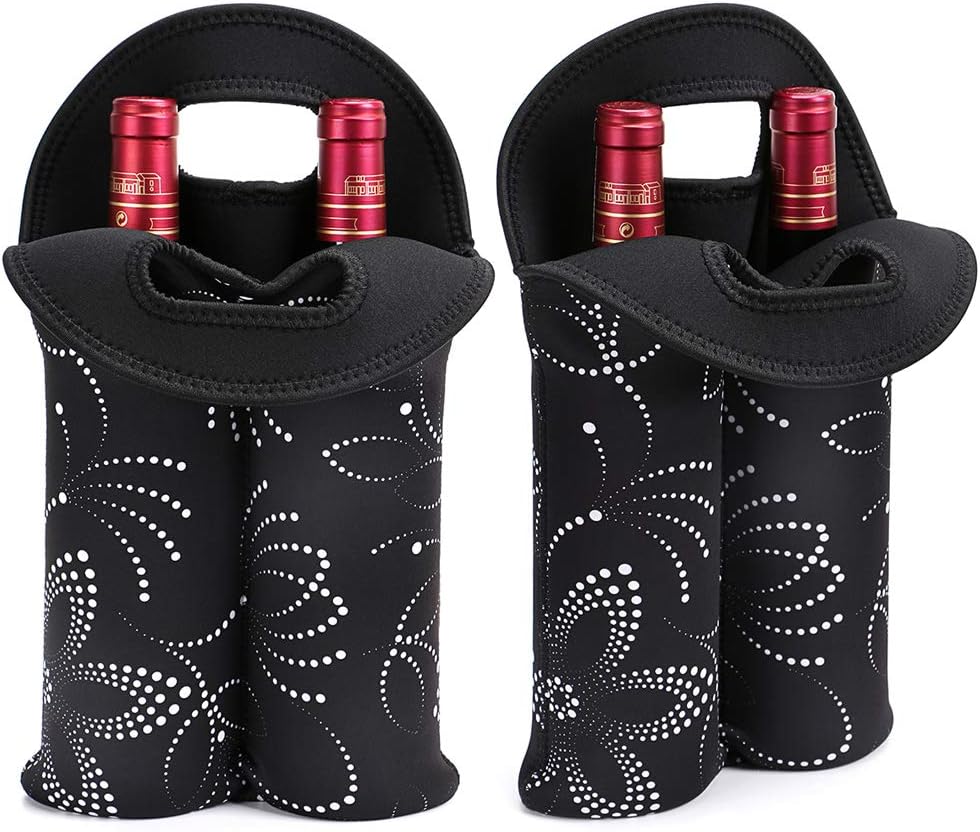 Stylish Insulated Wine Carrier | Dual-Bottle Neoprene Tote for Safe Travel 11