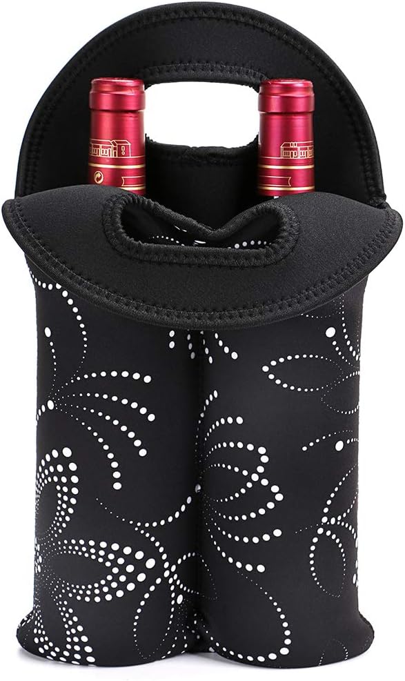 Stylish Insulated Wine Carrier | Dual-Bottle Neoprene Tote for Safe Travel 9