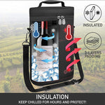 Stylish Insulated Wine Cooler Tote Bag for 2 Bottles with Adjustable Strap 3