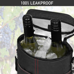 Stylish Insulated Wine Cooler Tote Bag for 2 Bottles with Adjustable Strap 4