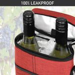 Stylish Insulated Wine Cooler Tote Bag for 2 Bottles with Adjustable Strap 9