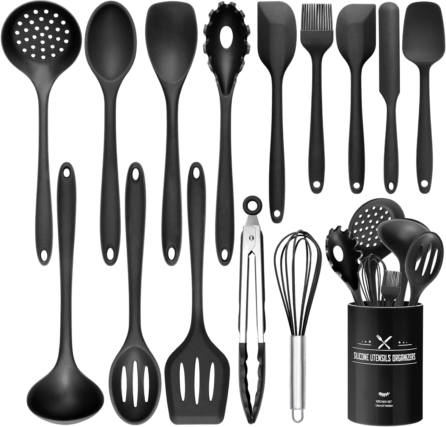 Stylish Kitchen Utensils Set | 15-Piece Non-Stick Silicone Collection for Effortless Cooking 0
