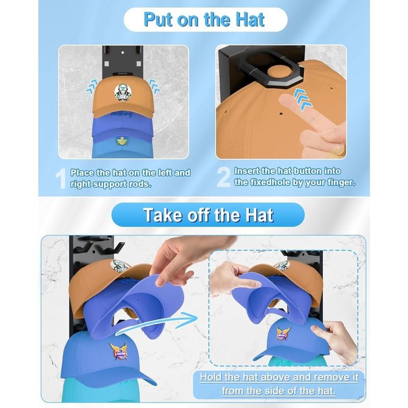 Stylish Wall-Mounted Hat Organizer with Space-Saving Design for Neat Storage 5