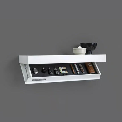 Stylish Wall Shelf with Hidden Compartment | Space-Saving Wood Design for Discreet Storage 5