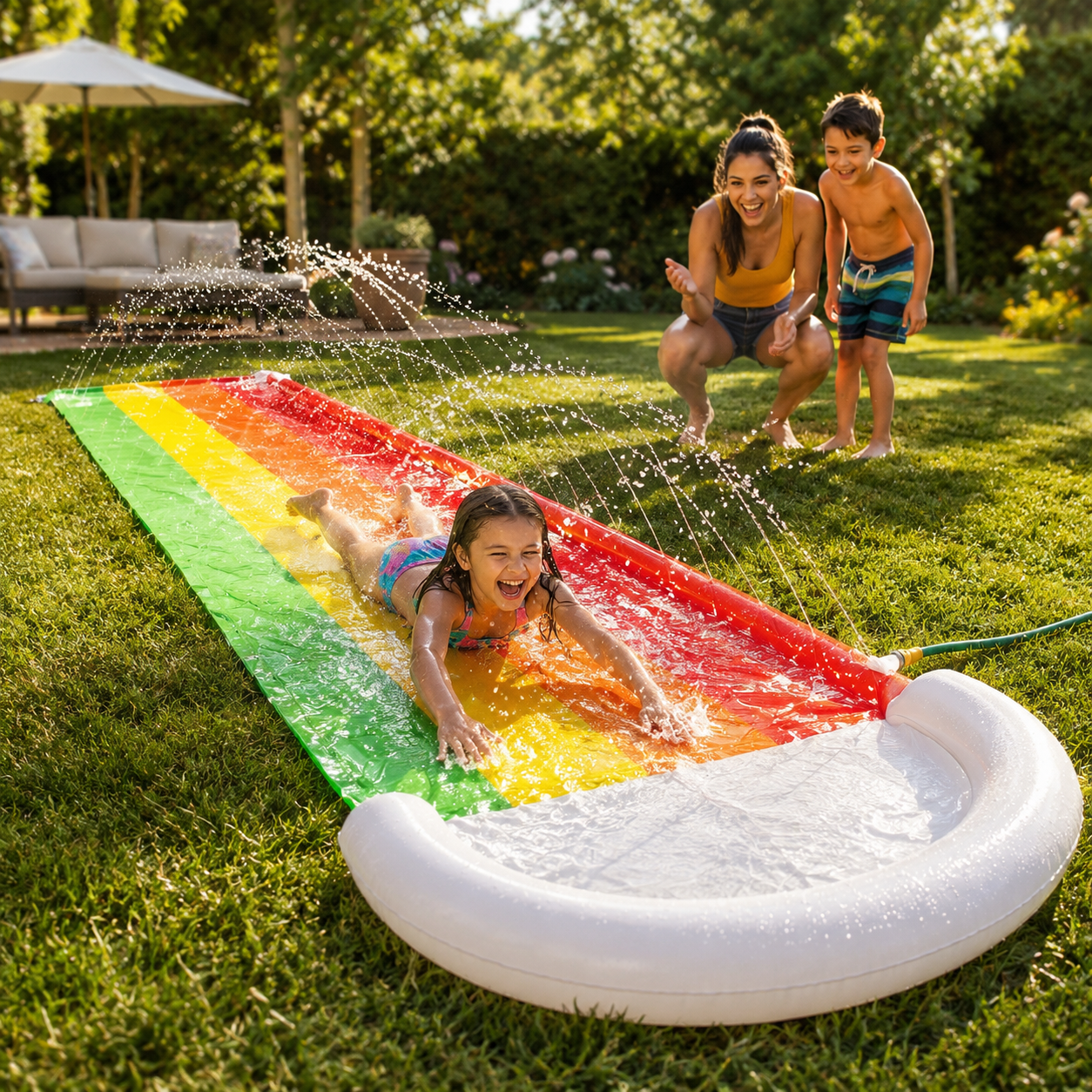 Summer Splash | Large Inflatable Water Slide with Extra Wide Design | Perfect for Backyard Racing Fun 0