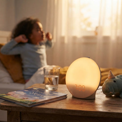Sunrise Alarm Clock with Wake Up Light, Digital Alarm Clock with FM Radio, Dual Alarms and 7 Colour Night Light