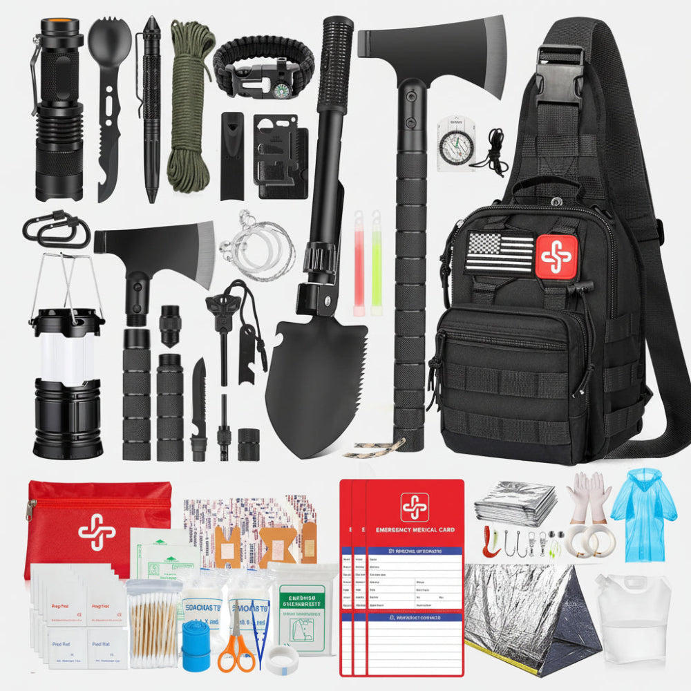 Survival Kit | 262-Piece Emergency Preparedness Gear with First Aid Tools for Outdoor Safety 0