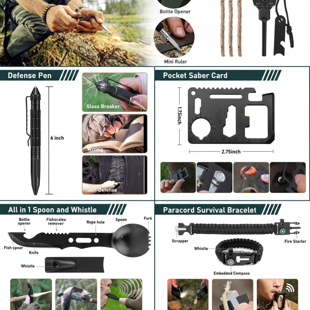 Survival Kit | 262-Piece Emergency Preparedness Gear with First Aid Tools for Outdoor Safety 4