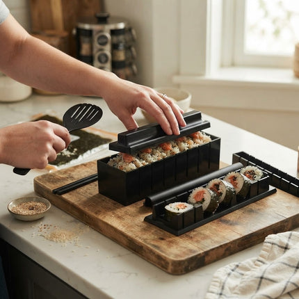 Onigiri Mold, 3 Shape Sushi Making Kit with Cutting Guide, Food Grade Rice Ball Maker and Sushi Press for Bento