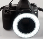 Tuzwa Camera Ring Light – 48 LED Macro Photography Light with 6 Lens Adapter Rings, 5W Output, AA Battery & DC Power Options