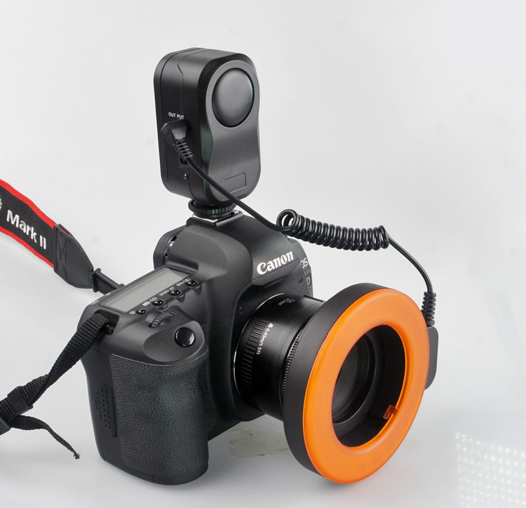 Tuzwa Camera Ring Light – 48 LED Macro Photography Light with 6 Lens Adapter Rings, 5W Output, AA Battery & DC Power Options