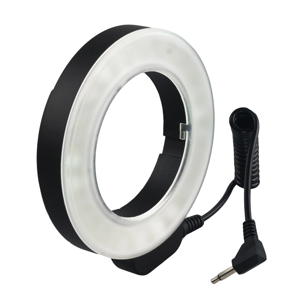 Tuzwa Camera Ring Light – 48 LED Macro Photography Light with 6 Lens Adapter Rings, 5W Output, AA Battery & DC Power Options