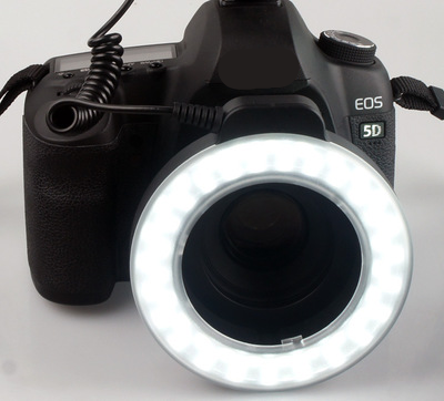 Tuzwa Camera Ring Light – 48 LED Macro Photography Light with 6 Lens Adapter Rings, 5W Output, AA Battery & DC Power Options