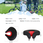 Tuzwa Noseless Bike Saddle – Thick Padded Ergonomic Bicycle Seat with High-Density Foam, Wide Comfortable Design for Men & Women
