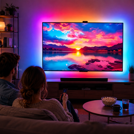 TV Backlight LED Strip Lights for TV 55 to 75 Inch with Screen Color Sync, RGBIC LED Strip Lights with Remote and App