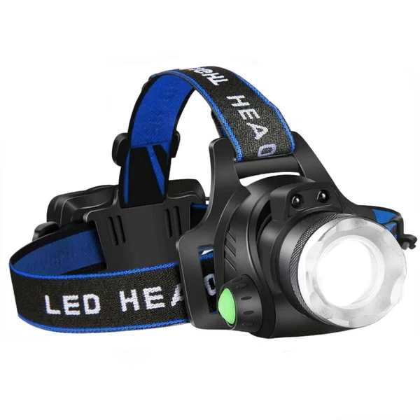 Tactical LED Headlamp | 300LM Rechargeable Head Torch with Zoom Function | Durable Lighting for Outdoor Adventures 0