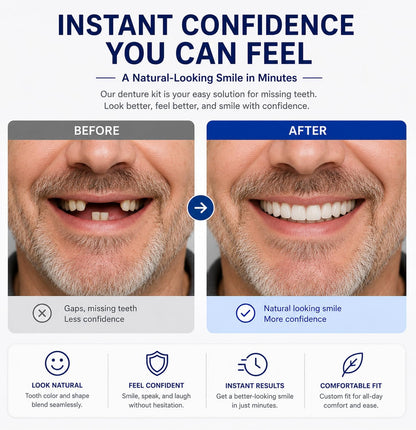 Temporary Denture Teeth | Custom Fit for Natural Smiles | Lightweight & Comfortable Solution for Everyday Confidence 3