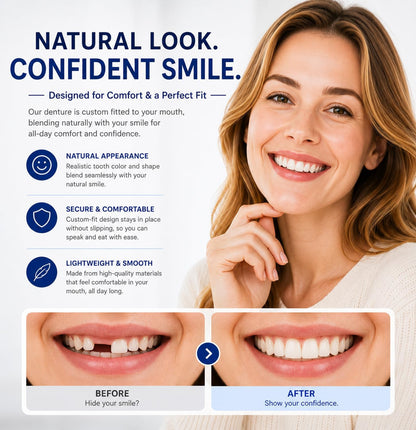 Temporary Denture Teeth | Custom Fit for Natural Smiles | Lightweight & Comfortable Solution for Everyday Confidence 6