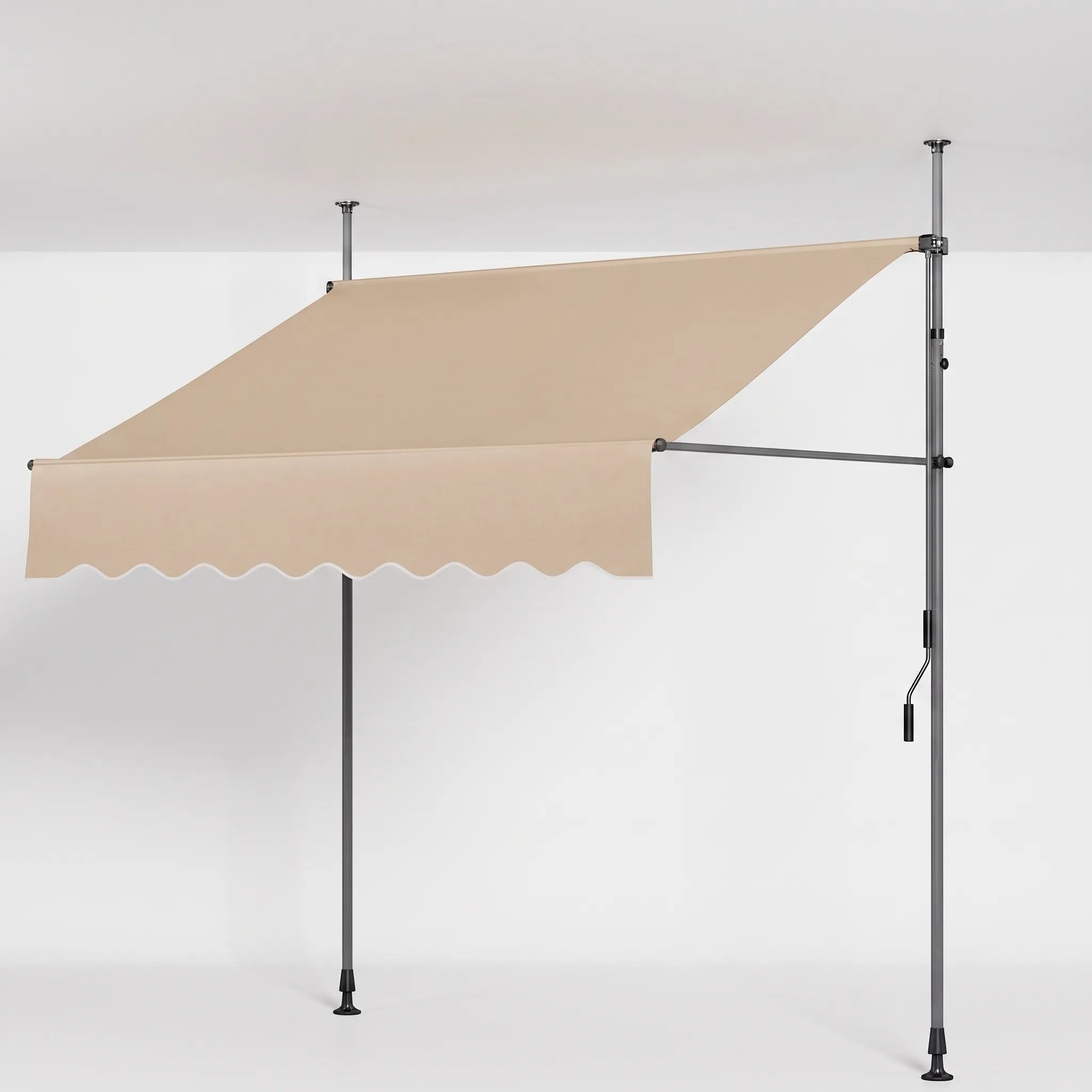 Terrania | Manual Retractable Awning with No-Drill Installation | Adjustable Shade Solution for Patios and Balconies 0